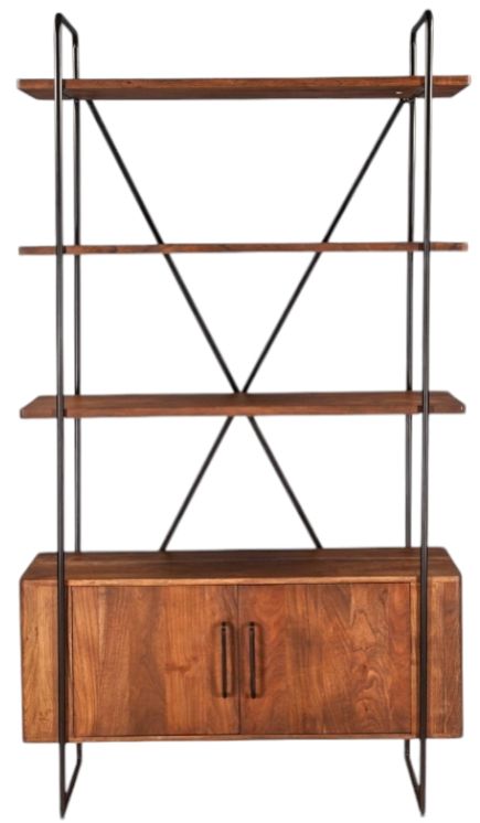 Home Trends & Design Verbania Black/Pecca Brown Bookshelf-1