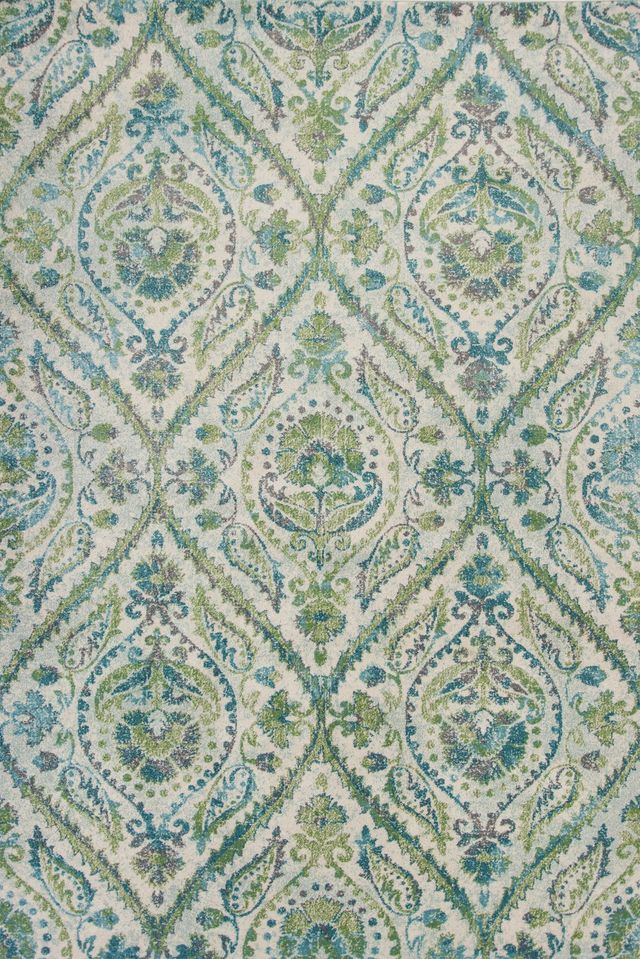 KAS Rugs Stella Ivory/Teal Parisian 5'x8' Rug-0