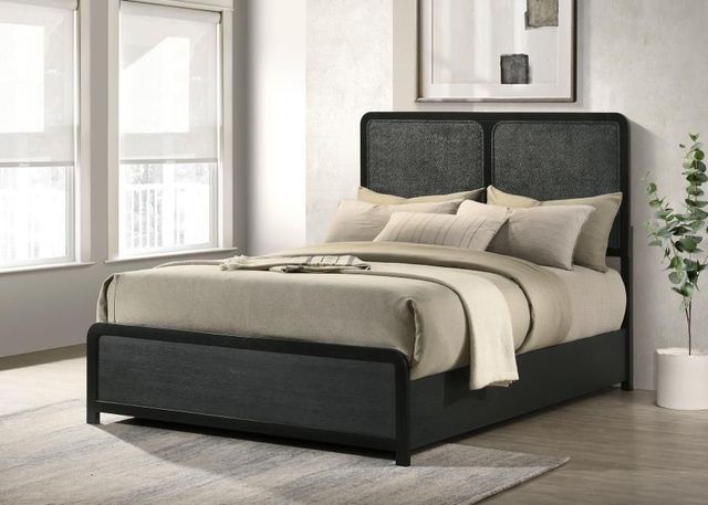 Coaster® Cavelle Black Youth Full Upholstered Panel Bed-1