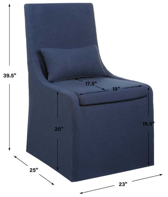 Uttermost® Coley Denim Blue Armless Chair-2