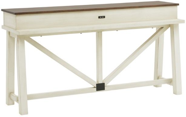 aspenhome® Pinebrook Prairie White Console Bar Table-0