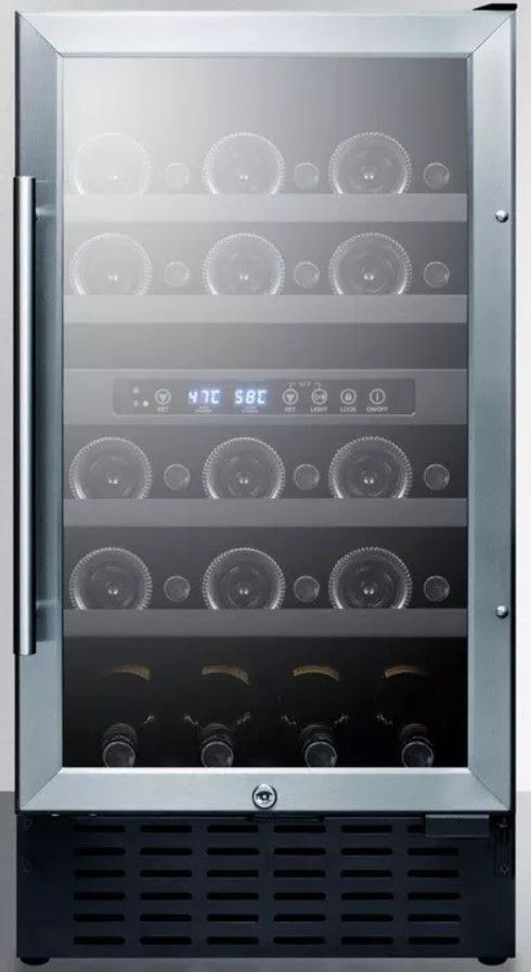 Summit® Black 18'' Dual-Zone Built-In Wine Cellar-2