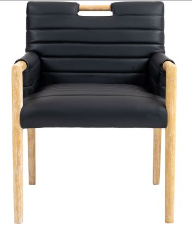 Meridian Furniture Aimee Black Vegan Leather Dining Arm Chair-1