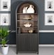 American Wholesale Furniture Arches Black Display Cabinet-1