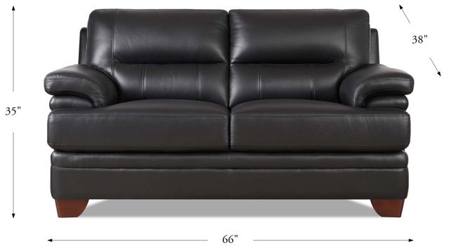 Hydeline® Luxor Gunmetal Black Loveseat-1