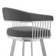 Armen Living Chelsea Gray/Silver 26" Swivel Counter Stool-4