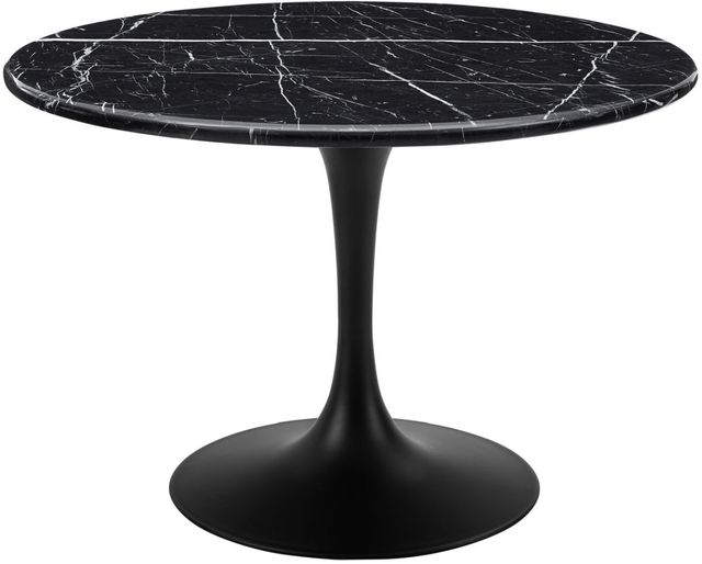 Steve Silver Co. Colfax 45" Round Black Marquina Marble Top with Black Base Dining Table-0