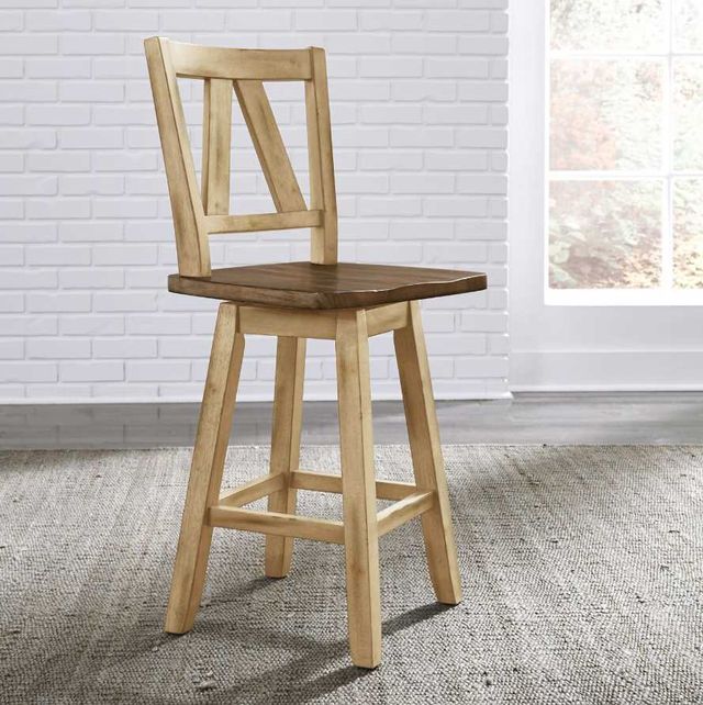 Liberty Furniture Lindsey Farm Brown/Natural Counter Height Swivel Dining Chair-1