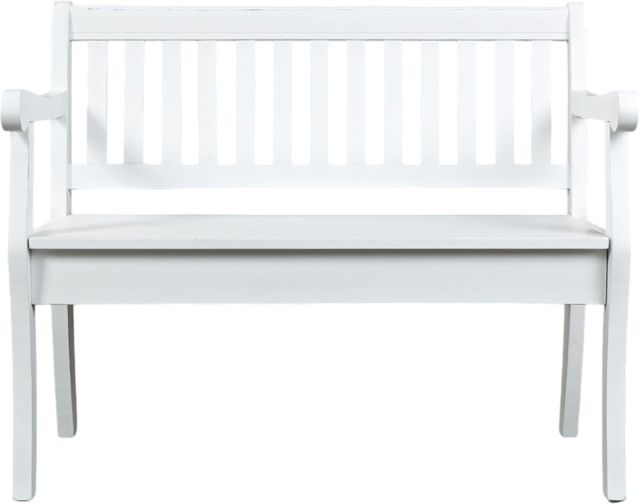 Jofran Inc. Artisan's Craft Distressed Weathered White Storage Bench-1