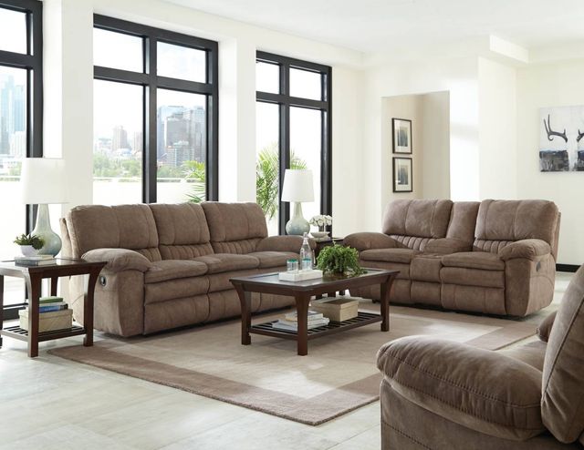 Catnapper® Reyes Portabella Reclining Lay Flat Console Loveseat with Storage and Cupholders-3