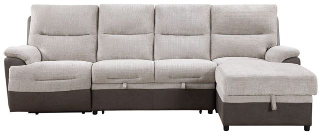 Global Furniture USA U3822 3-Piece Beige Brown Power Reclining L-Shaped Sectional-1