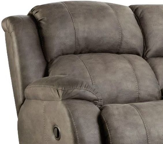 HomeStretch Denali Gray Manual Reclining Loveseat with Console-1