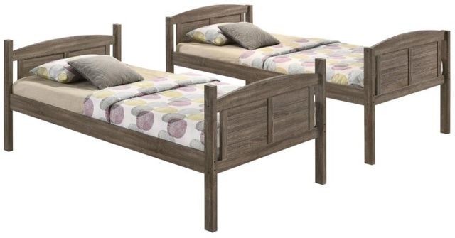 Coaster® Flynn Weathered Brown Twin Over Twin Bunk Bed-1