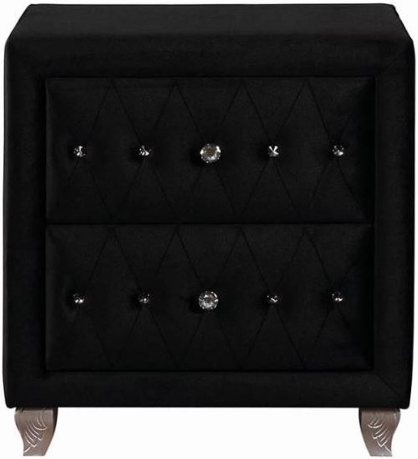 Black upholstered nightstand discount