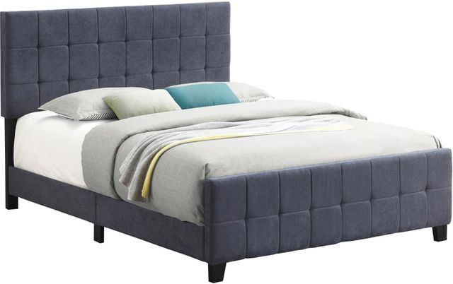 Coaster® Fairfield Dark Grey Queen Upholstered Panel Bed-0