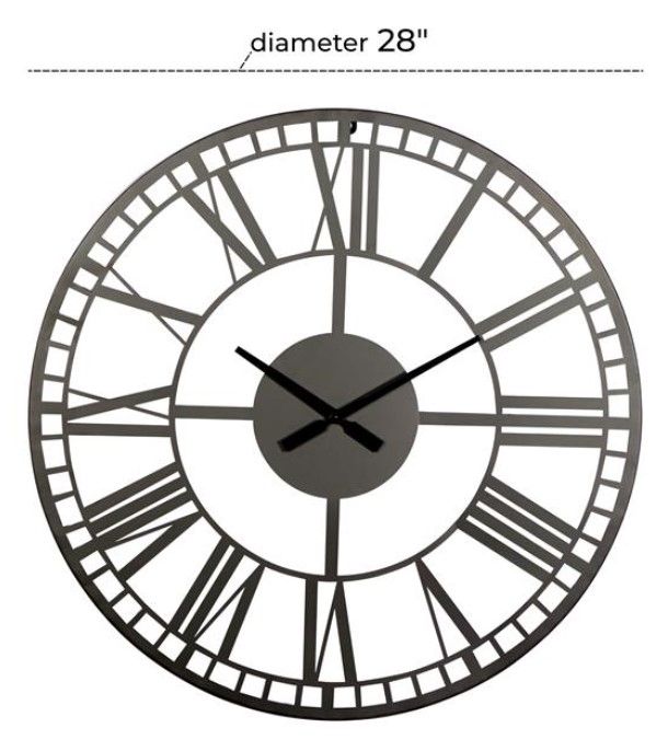 Deco Marche Black Open Cutout Frame Wall Clock-3