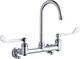 Elkay Chrome Scrub/Handwash 8" Centerset Wall Mount Faucet with 6" Wristblade Handle-0