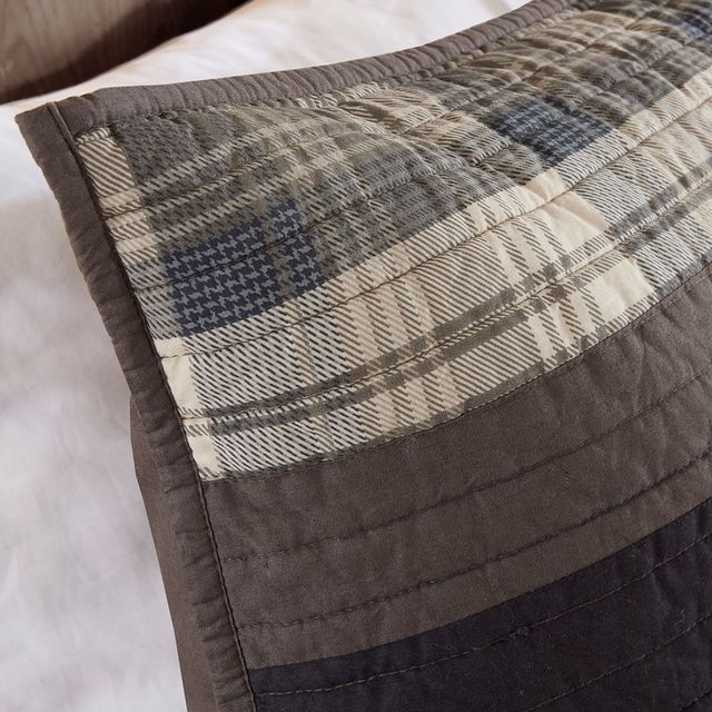 Olliix by Woolrich Taupe King/California King Winter Plains Quilt Mini Set-2
