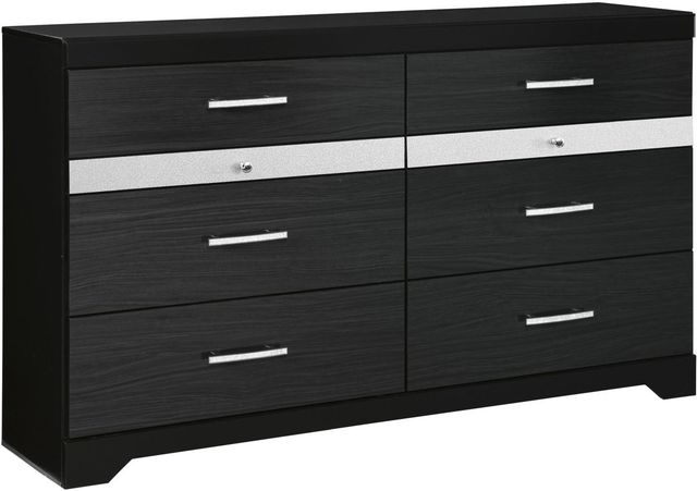 Signature Design by Ashley® Starberry 4-Piece Black Queen Panel Headboard Bedroom Set-2