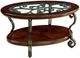 Furniture of America® May Glass Top Coffee Table with Brown Cherry Base-0