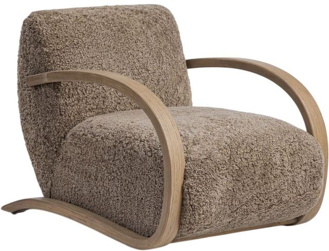 Four Hands Burke Taupe Shearling Accent Chair-0