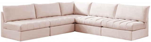 Meridian Furniture Jacob 5-Piece Pink Velvet Modular Sectional Set-0