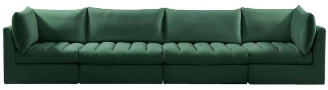 Meridian Furniture Jacob Green 140" Modular Velvet Sofa-1