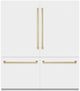 ZLINE Autograph Edition 72" 39.6 Cu. Ft. White Matte Built-In French Door Refrigerator with Water Dispensers, Ice Makers, and Champagne Bronze Accents-0