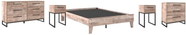 Signature Design by Ashley® Neilsville 5-Piece Whitewash Full Youth Platform Bed Set-0