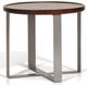 Korson Furniture Burlee Walnut Top End Table with Gray Base -0