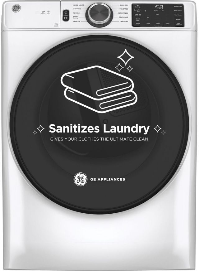 GE® 7.8 Cu. Ft. White Smart Front Load Gas Dryer-1