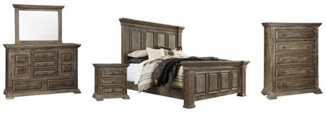 Signature Design by Ashley® Wyndahl 4-Piece Brown King Panel Bed Set-0