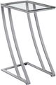 Monarch Specialties Inc. Tempered Glass Top Accent Table with Z-Shaped Silver Metal Base -0