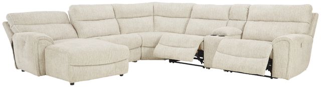 Signature Design by Ashley® Critic's Corner 6-Piece Parchment Power Reclining Left-Arm Facing Sectional and Chaise-0