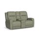 Flexsteel Shawna Sage Power Headrest Reclining Console Loveseat-0