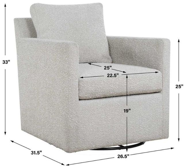Uttermost® Tisdell Cream Swivel/Glider Chair-3