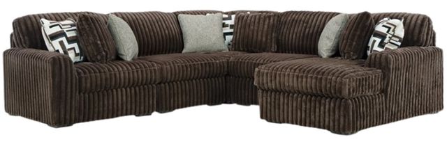 Signature Design by Ashley® Midnight-Madness 5-Piece Chocolate Right Arm Facing Sectional with Chaise-0