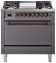 Ilve® Nostalgie II Series 36" Graphite Matte Pro Style Dual Fuel Range-0