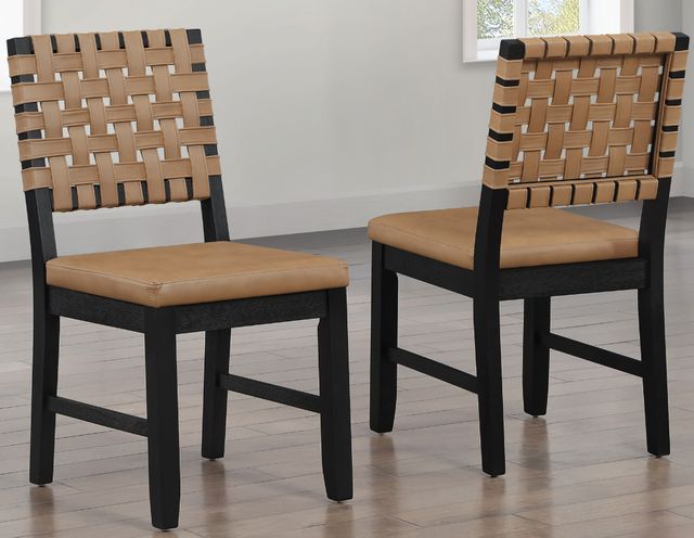 Steve Silver Co. Reid Black/Saddle Brown Side Chair-1