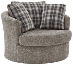 Best® Home Furnishings Customizable Field & Stream Home Astro Swivel Glider Chair with Multi-Fabric Plaid Pillows