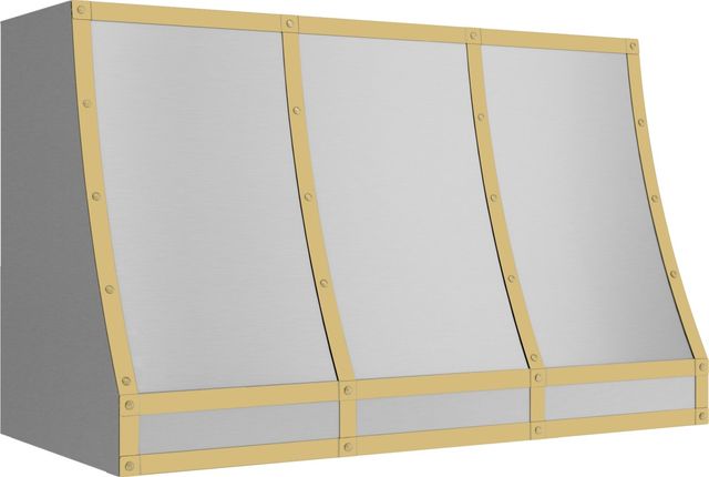 Zephyr Designer Collection 48'' Satin Gold Forte Hood Banding Kit-1