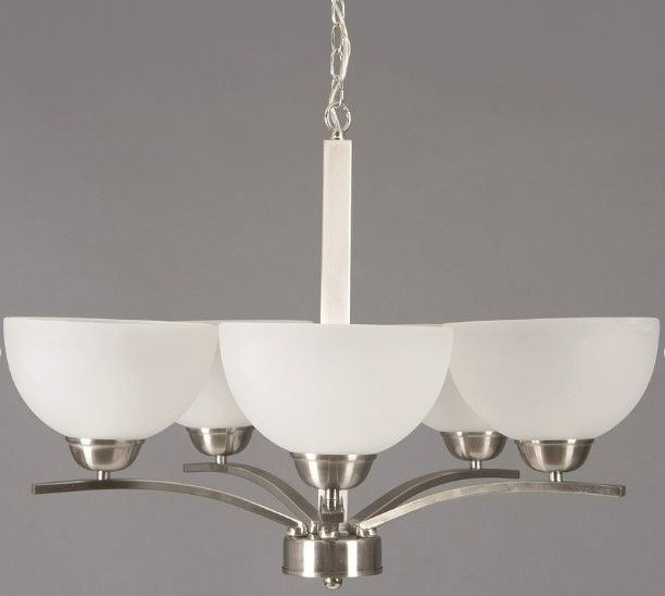 YHD Alta Peak Acid Washed/Satin Steel 5-Light Chandelier-3