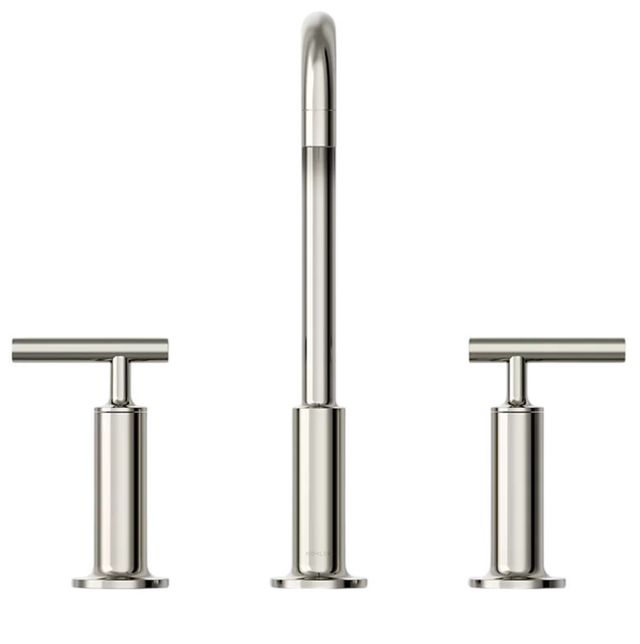 KOHLER® Purist® Vibrant Polished Nickel 11" Widespread Bathroom Sink Faucet with Lever Handles-1