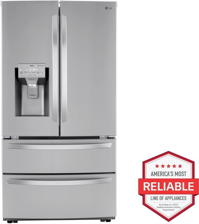 LG 36 in. 22.0 Cu. Ft. Print Proof Stainless Steel Counter Depth French Door Refrigerator-1