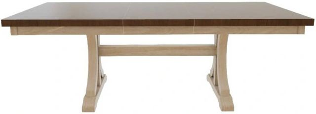 Mavin Customizable 42" x 60" Rectangular Plank Extendable Dining Table with 18" Leaf-1