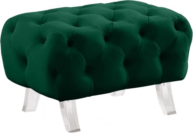 Meridian Furniture Crescent Green Velvet Ottoman-0