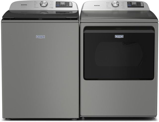 Maytag® Classic Silver Top Load Washer & Electric Dryer Laundry Pair-0