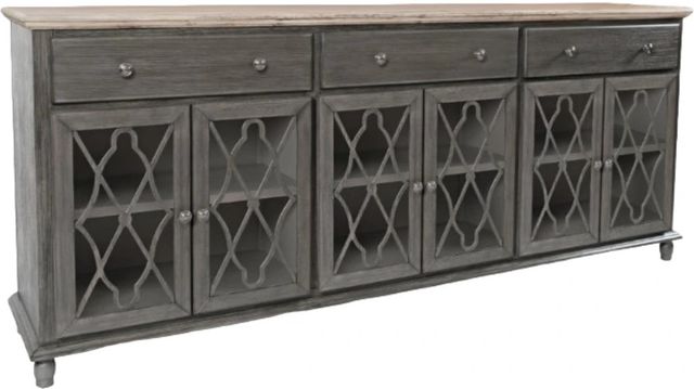 Jofran Inc. Aurora Hills Bisque/Brushed Gray 6-Door Accent Chest-0