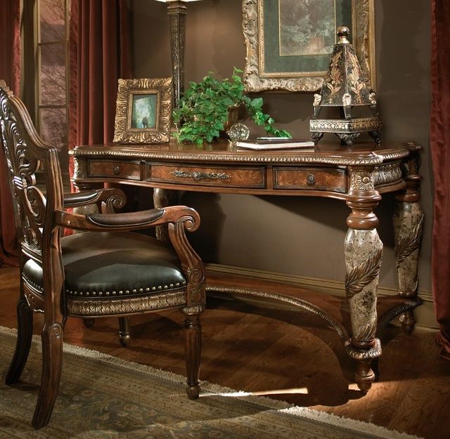 Michael Amini® Villa Valencia Classic Chestnut Writing Desk-1
