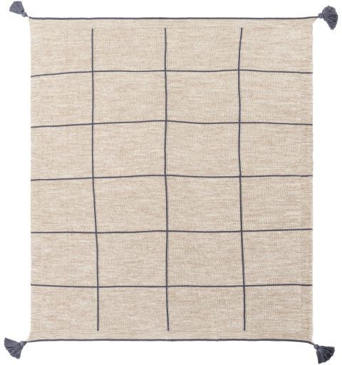 Surya Fleck Denim/Camel 50"x60" Throw Blanket-1